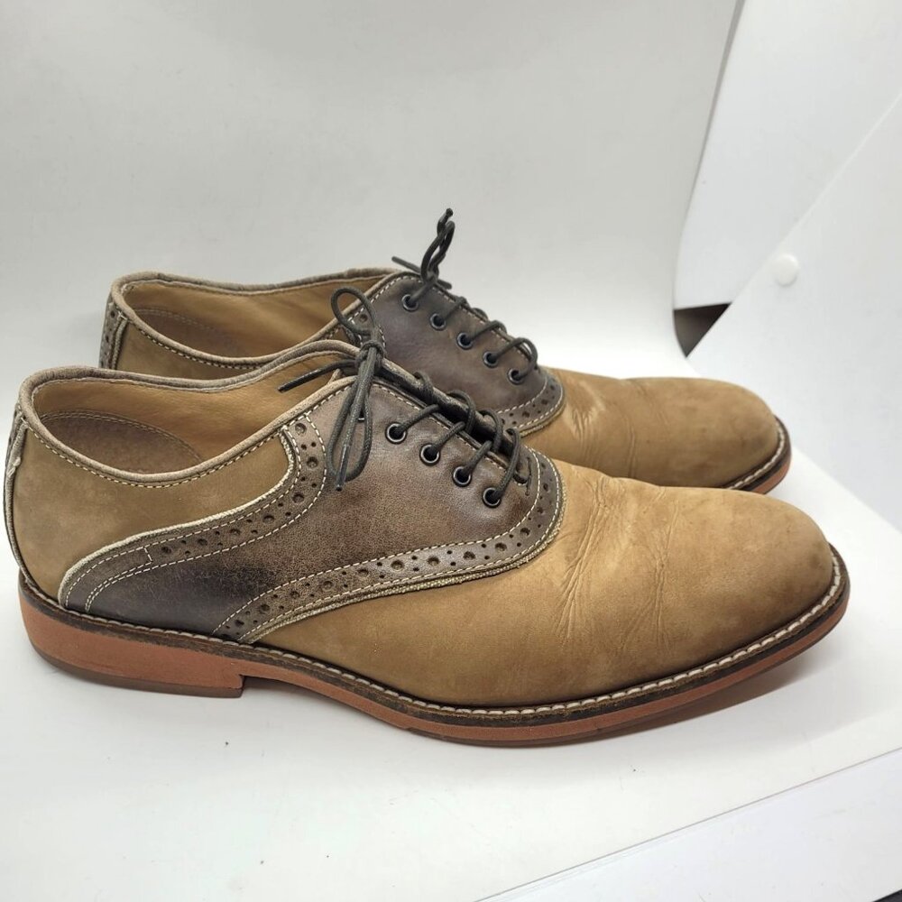 Allen Edmonds Mens Leather Nubuck Oxford Shoes 9.5M Brown Tan Professor USA